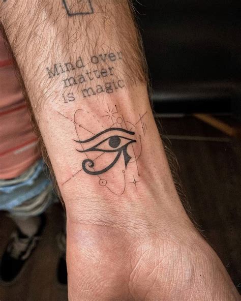 eye of horus wrist tattoo.